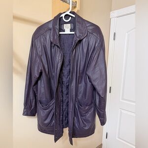 Blair Boutique purple genuine leather jacket coat women size large